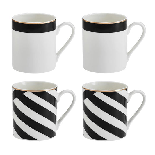 Mikasa Luxe Deco 4 Piece Fine China Mug Set 380ml