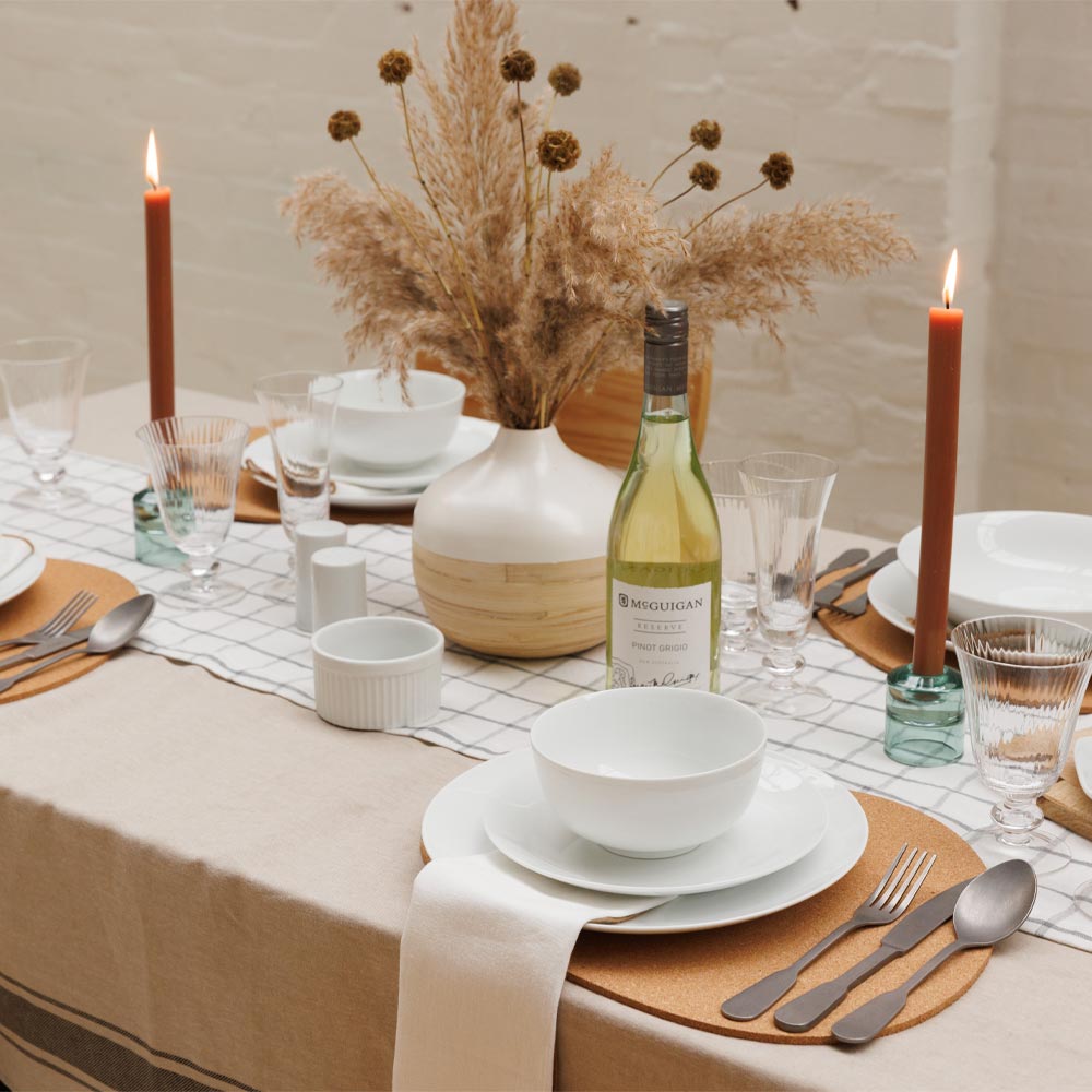 Mikasa Chalk 12 Piece Porcelain Dinner Set White