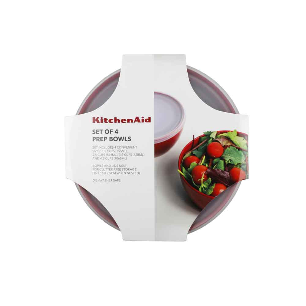 KitchenAid Set of 4 Mixing Prep Bowls with Lids
