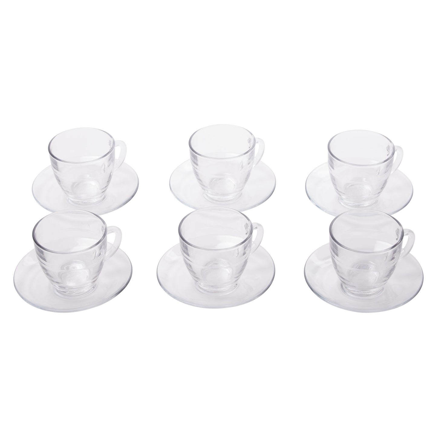 Duralex Gigogne Set of 6 Clear Cup & Saucer 220ml