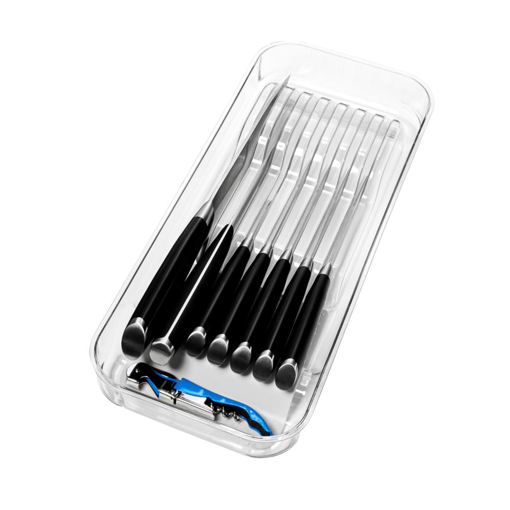 madesmart Clear Soft Grip In-Drawer Knife Organiser