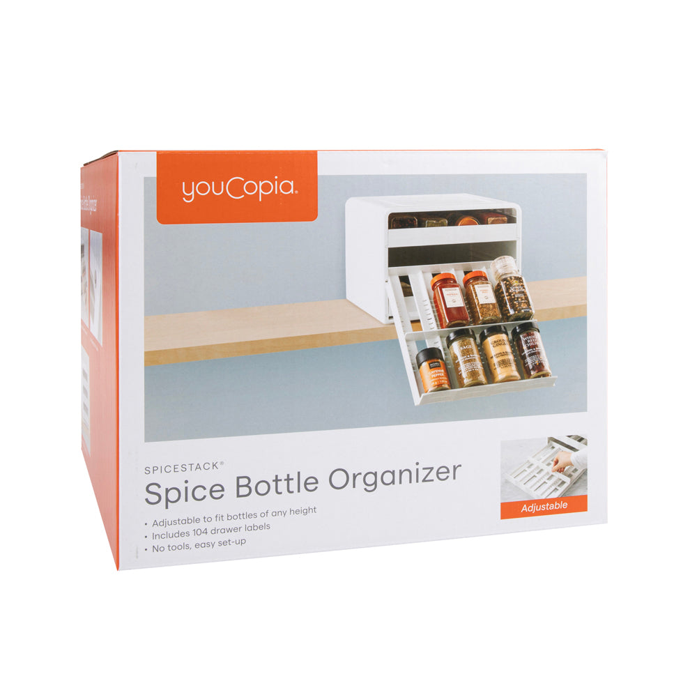 YouCopia SpiceStack 24 Spice Bottle Organiser With 104 Labels