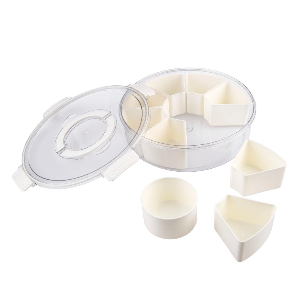 Alfresco Lane Round 9 Compartment Grazing Box with Carry Handles