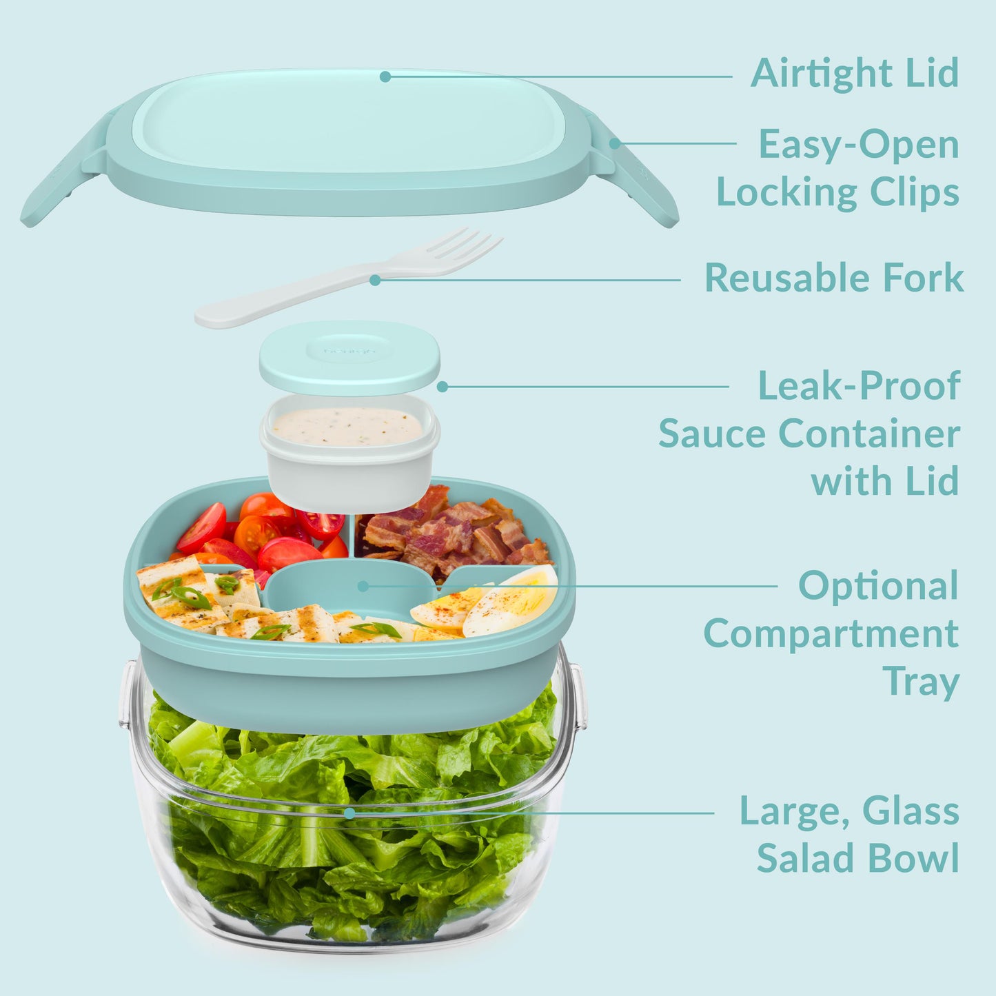 Bentgo All-In-One Glass Salad Container