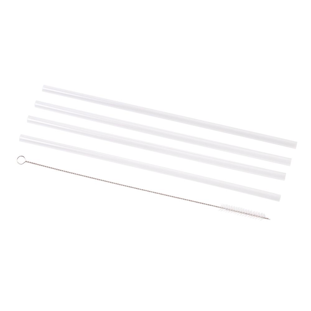 Oasis Commuter Set of 4 Travel Tumbler Straws with Cleaning Brush