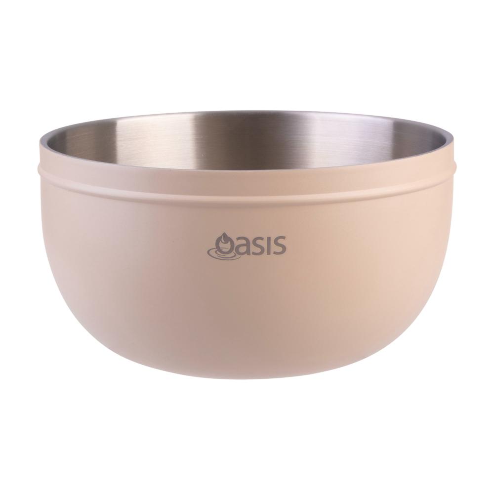 Oasis Stainless Steel Double Wall Salad Bowl with Lid 2.8L
