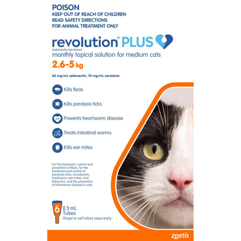 Revolution Plus for Cats 2.5 - 5kg  Medium Orange 6 Pack