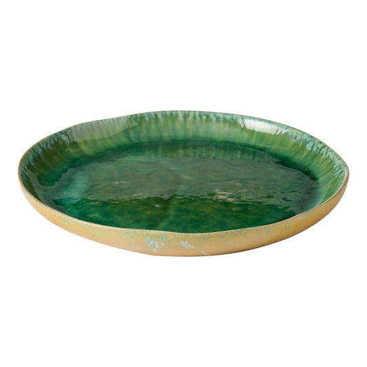 The Ecology Fieldstone Verde serving featuring earthy green and brown tones with a glossy finish.
