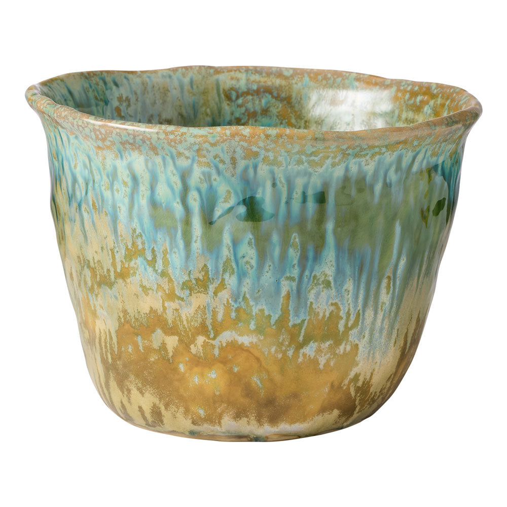 The Ecology Fieldstone verde planter features earthy brown and blue tones being a statement piece in your home.
