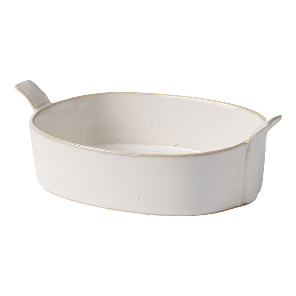 The Ecology Fieldstone serving platter is in a quartz white colour with side handles for easy carrying and serving.