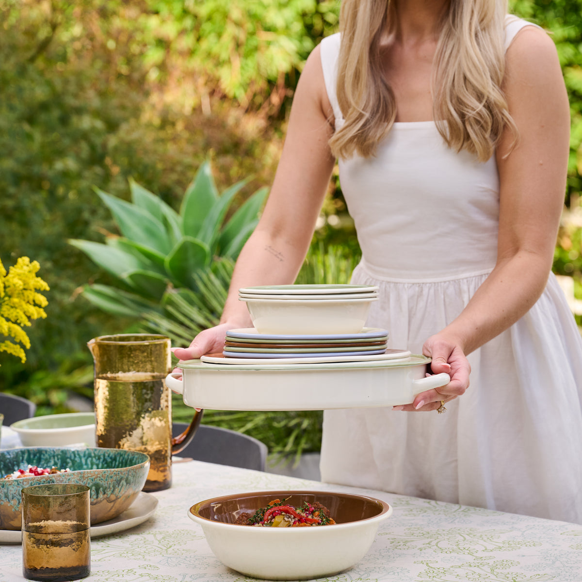 Ecology Mori Tray with Handles 30cm Olive