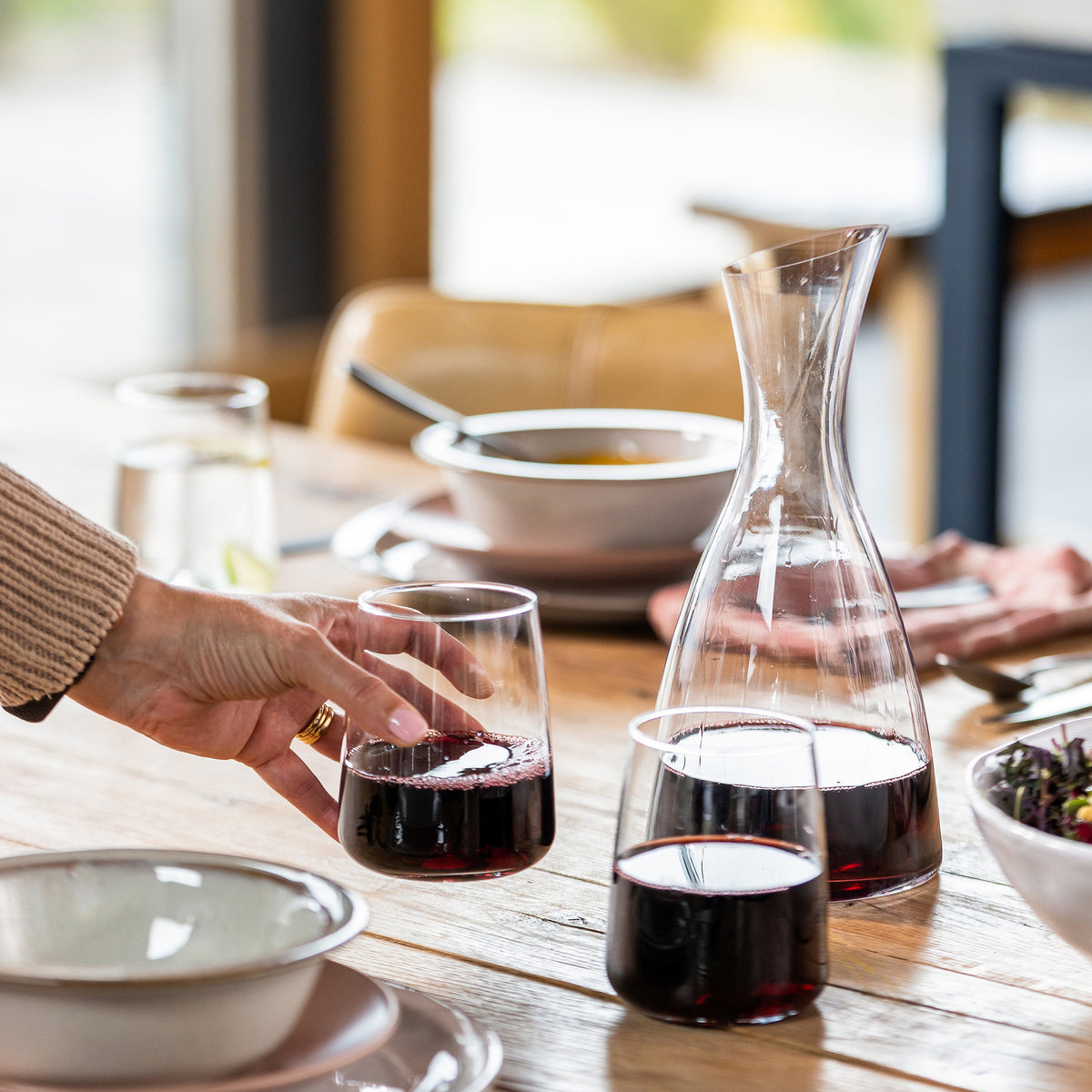 Ecology Ida Set Of 6 430ml Stemless Wine Glasses