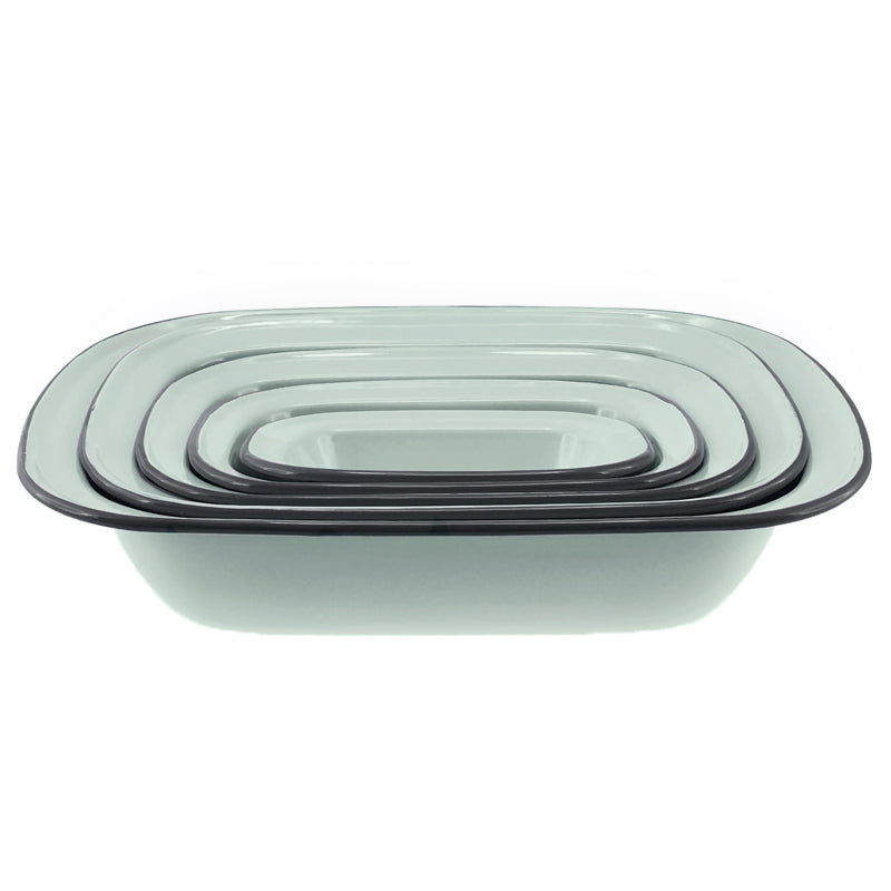 Falcon 5 Piece Oblong Pie Dish Set Duck Egg Blue & Grey