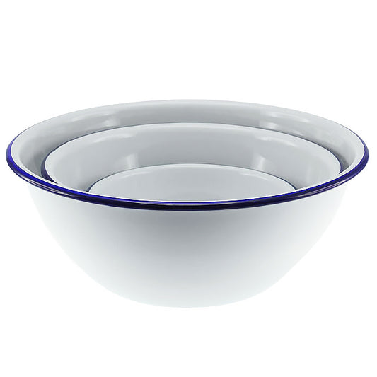 Falcon 3 Piece Mixing Bowl Set White & Blue