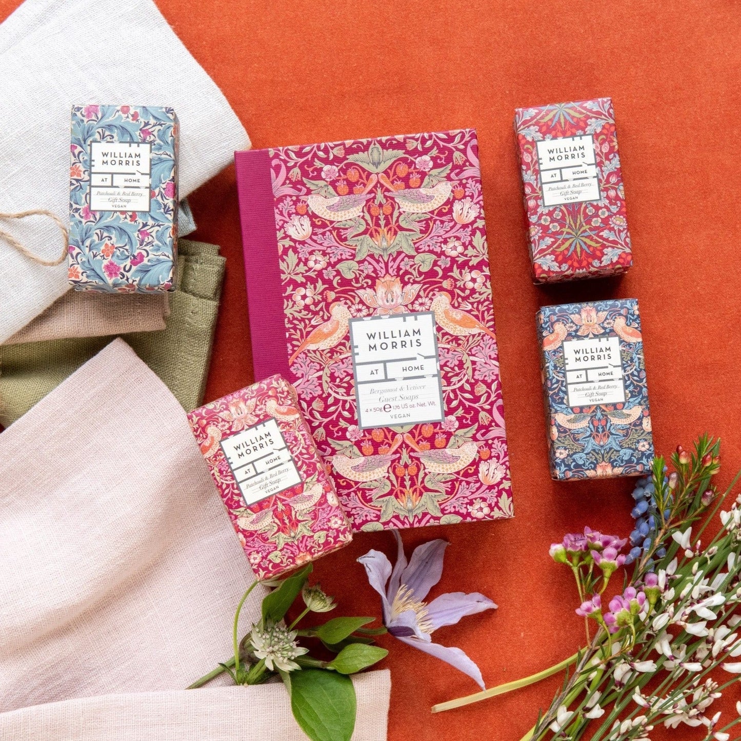 William Morris At Home Strawberry Thief Guest Soaps