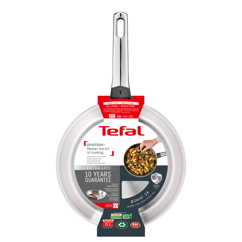 Tefal Emotion+ Induction Stainless Steel Frypan 24cm
