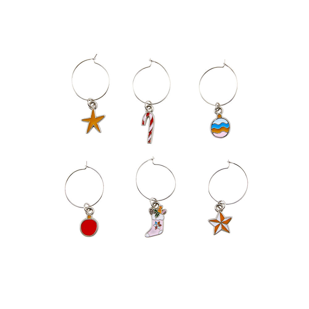 Ambrosia Santas Workshop Set of 6 Wine Charms