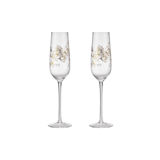 Cellar Premium Luxe Leaf Set of 2 Flutes 250ml