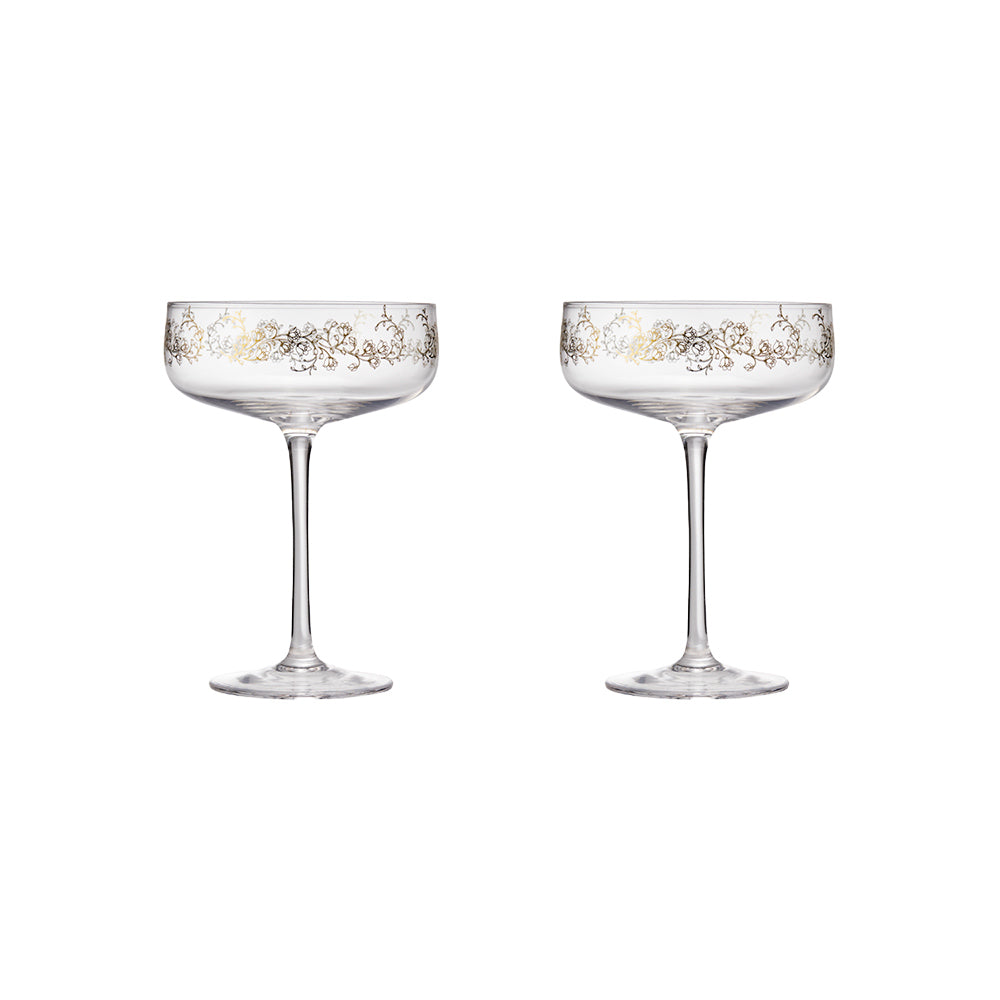 Cellar Premium Luxe Leaf Set of 2 Coupe Glasses 250ml