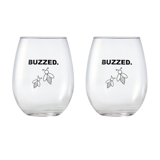 Cellar Celebration Set of 2 Stemless Glasses - Designs May Vary