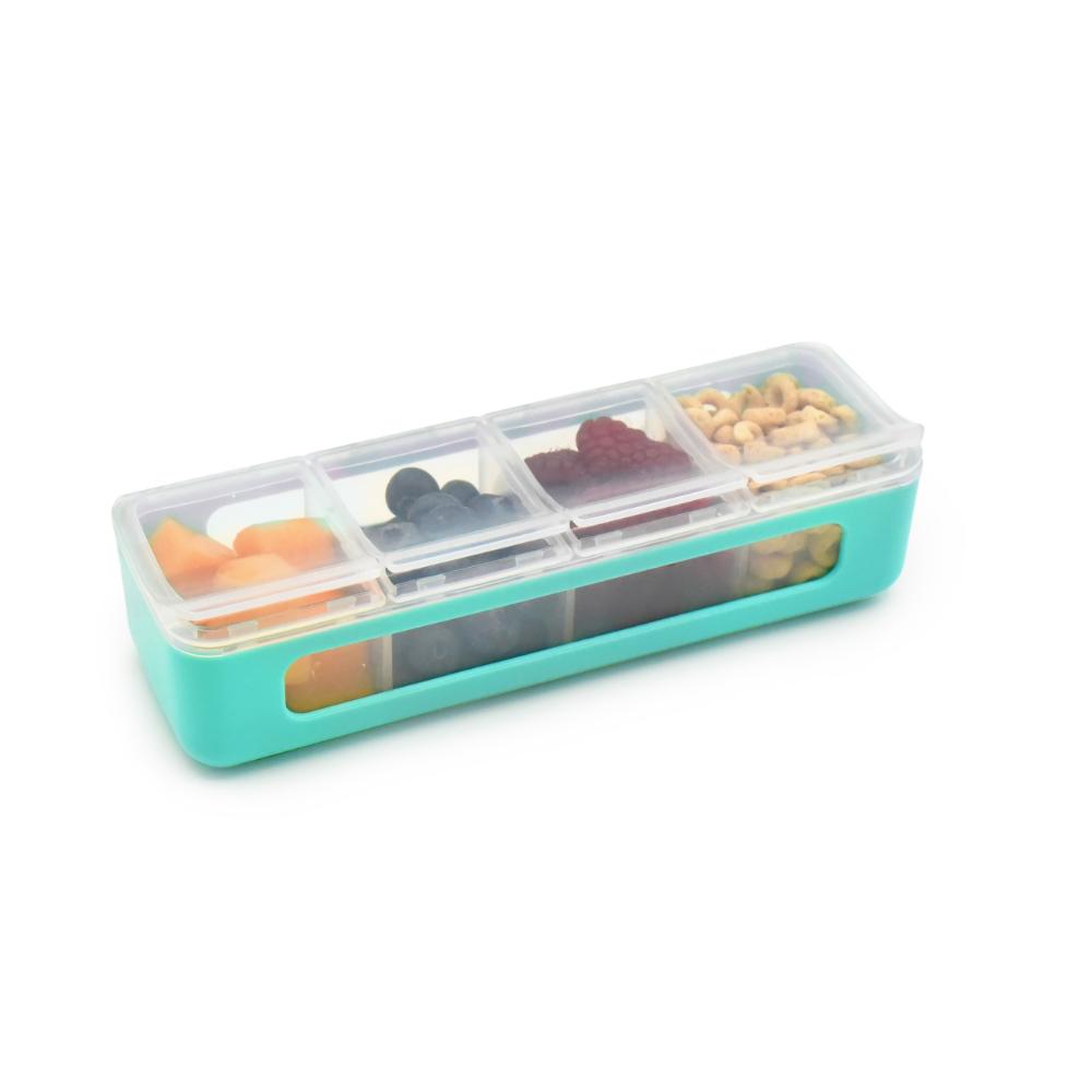 Melii 4 Compartment Snackle Box Blue - House