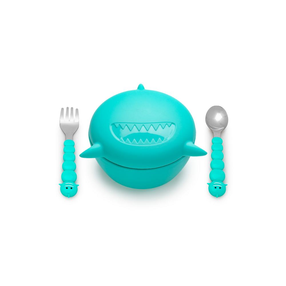 Melii Silicone Animal Bowls With Lid And Utensils - House