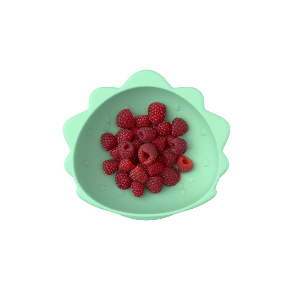 green dinosaur Silicone Suction Bowl with berries - House