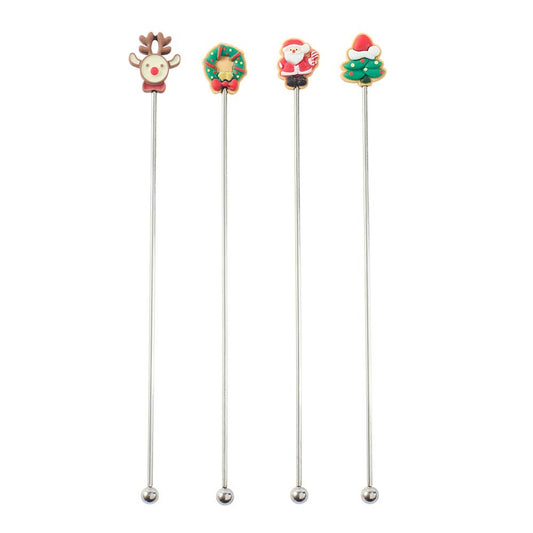 Ambrosia Santas Workshop Set of 4 Cocktail Stirrers