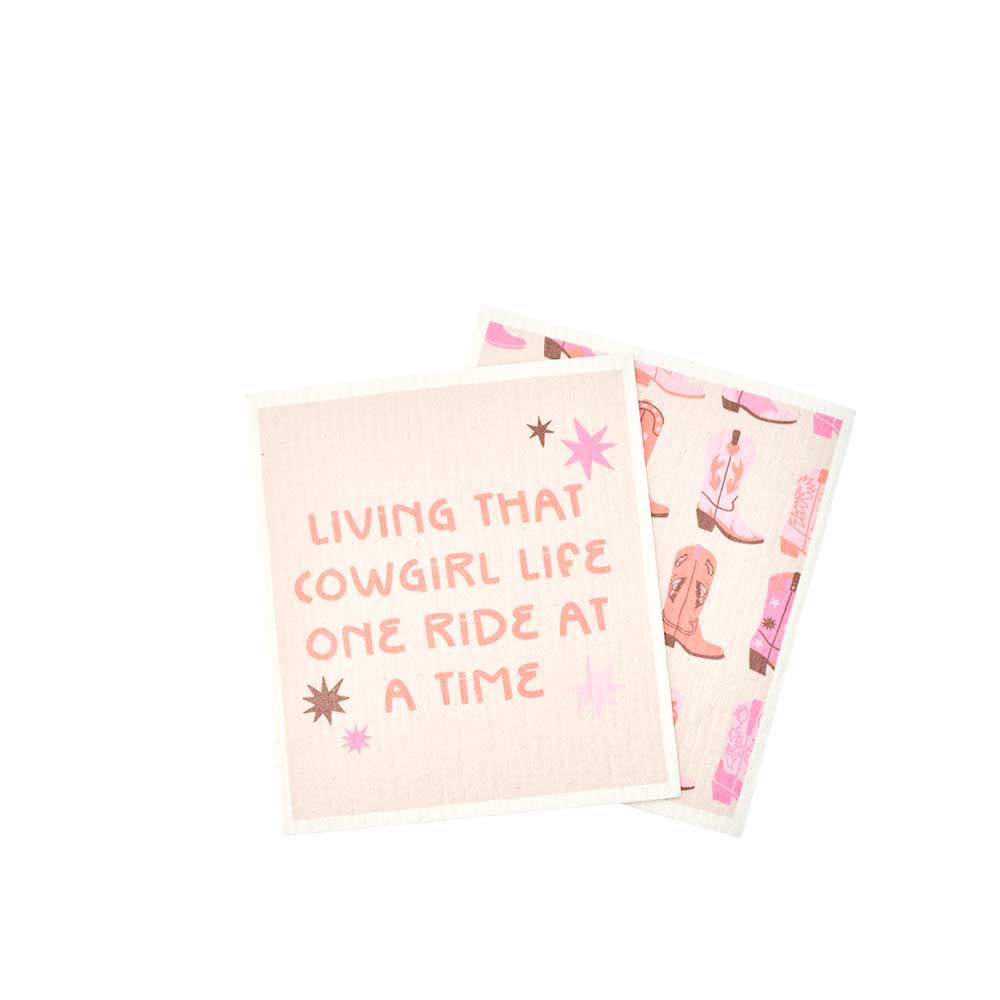 Daily Dose by Ambrosia Set of 2 Dish Cloths cowgirl