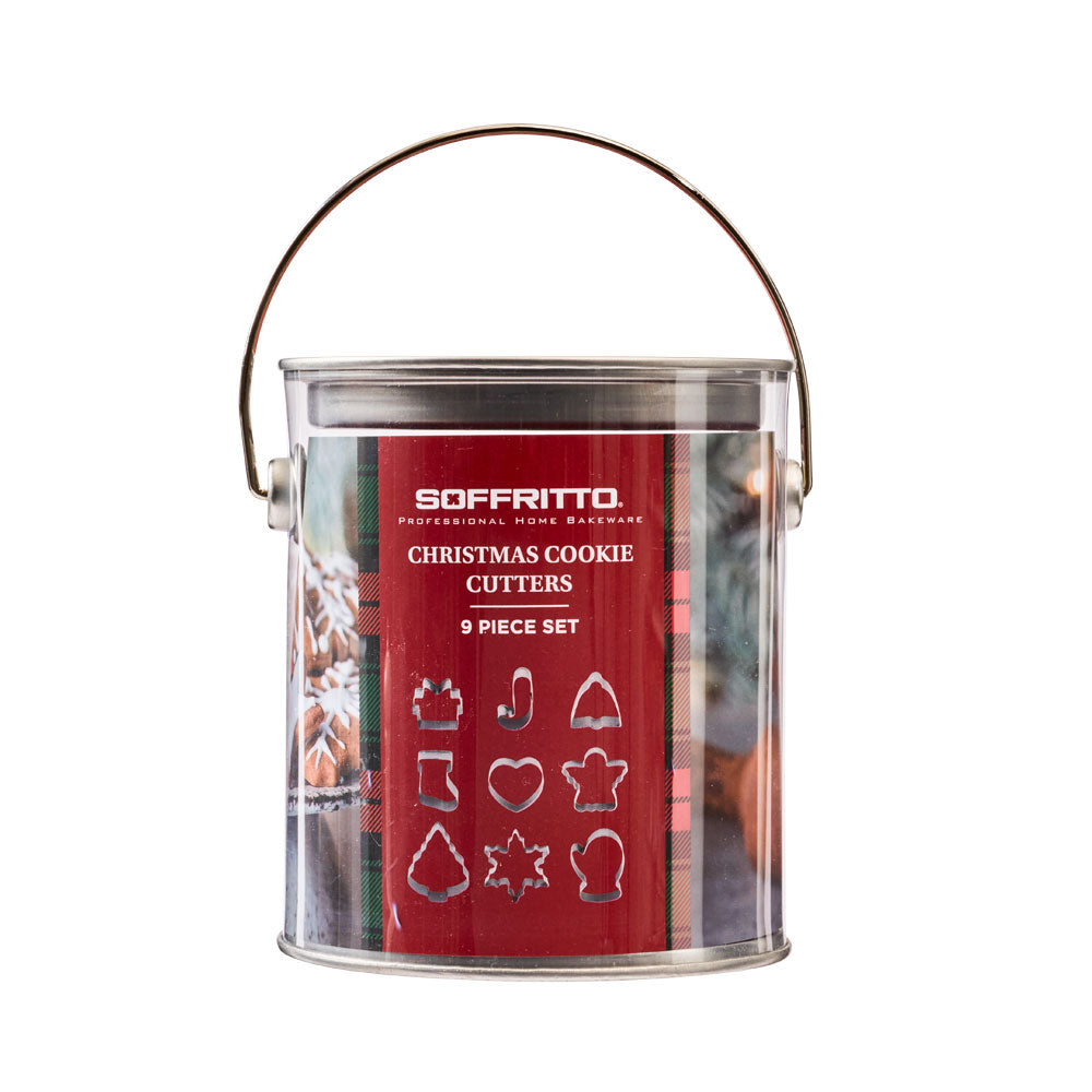 Soffritto Professional Bake 9 Piece Christmas Cookie Cutter Set