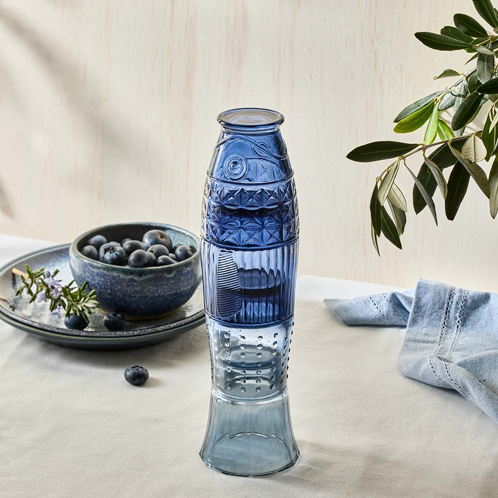 Ambrosia Azure Set of 4 Stacking Fish Glasses