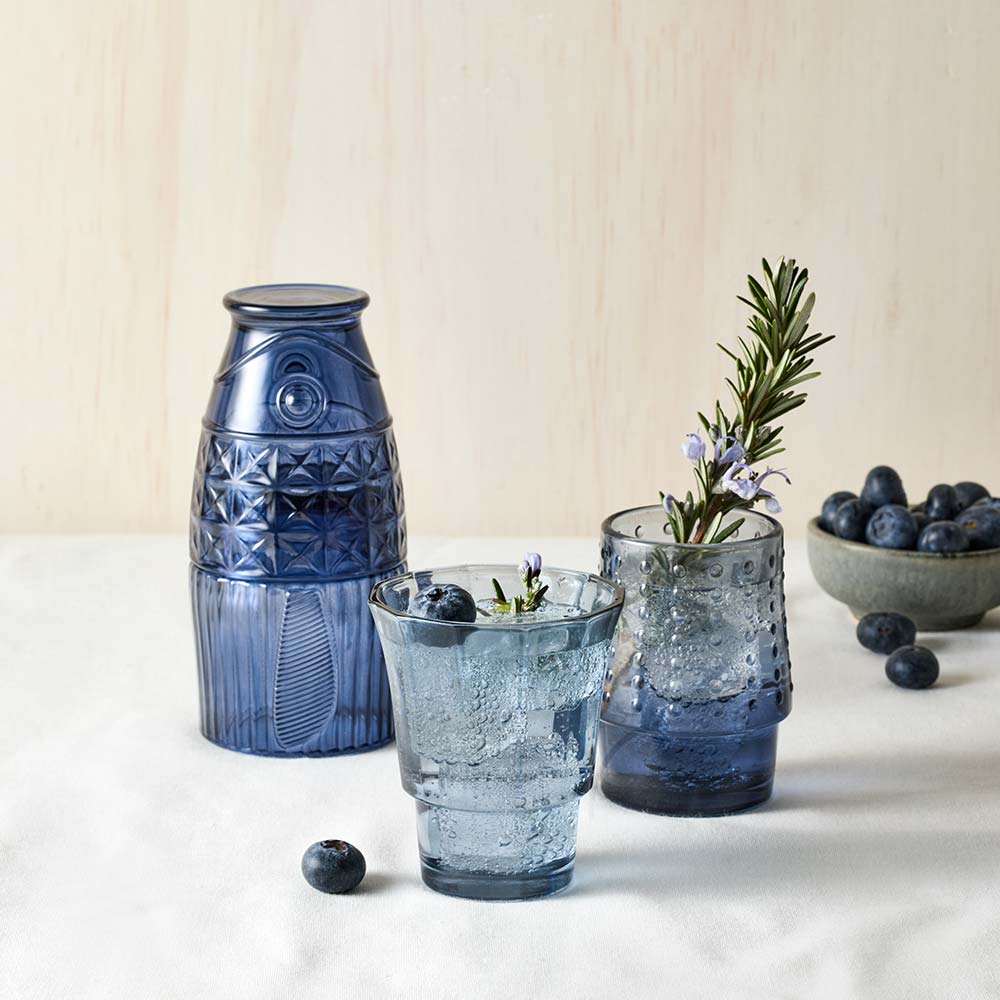 Ambrosia Azure Set of 4 Stacking Fish Glasses