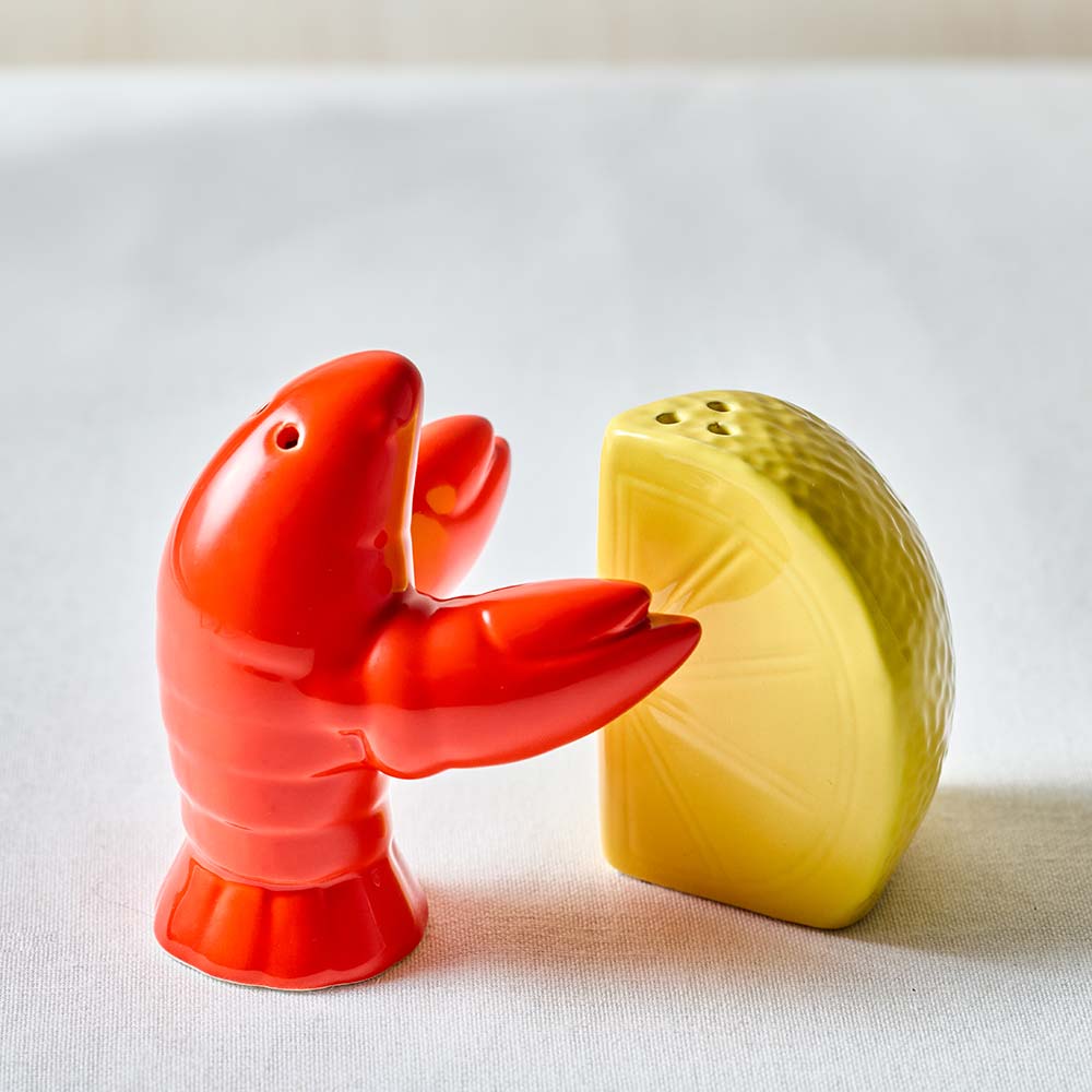 Ambrosia Azure Salt and Pepper Shakers Lobster