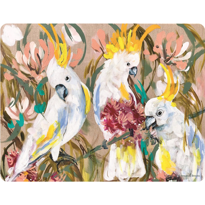 Lilli Rock Cockatoo & Gum Set of 4 Hardback Placemats House