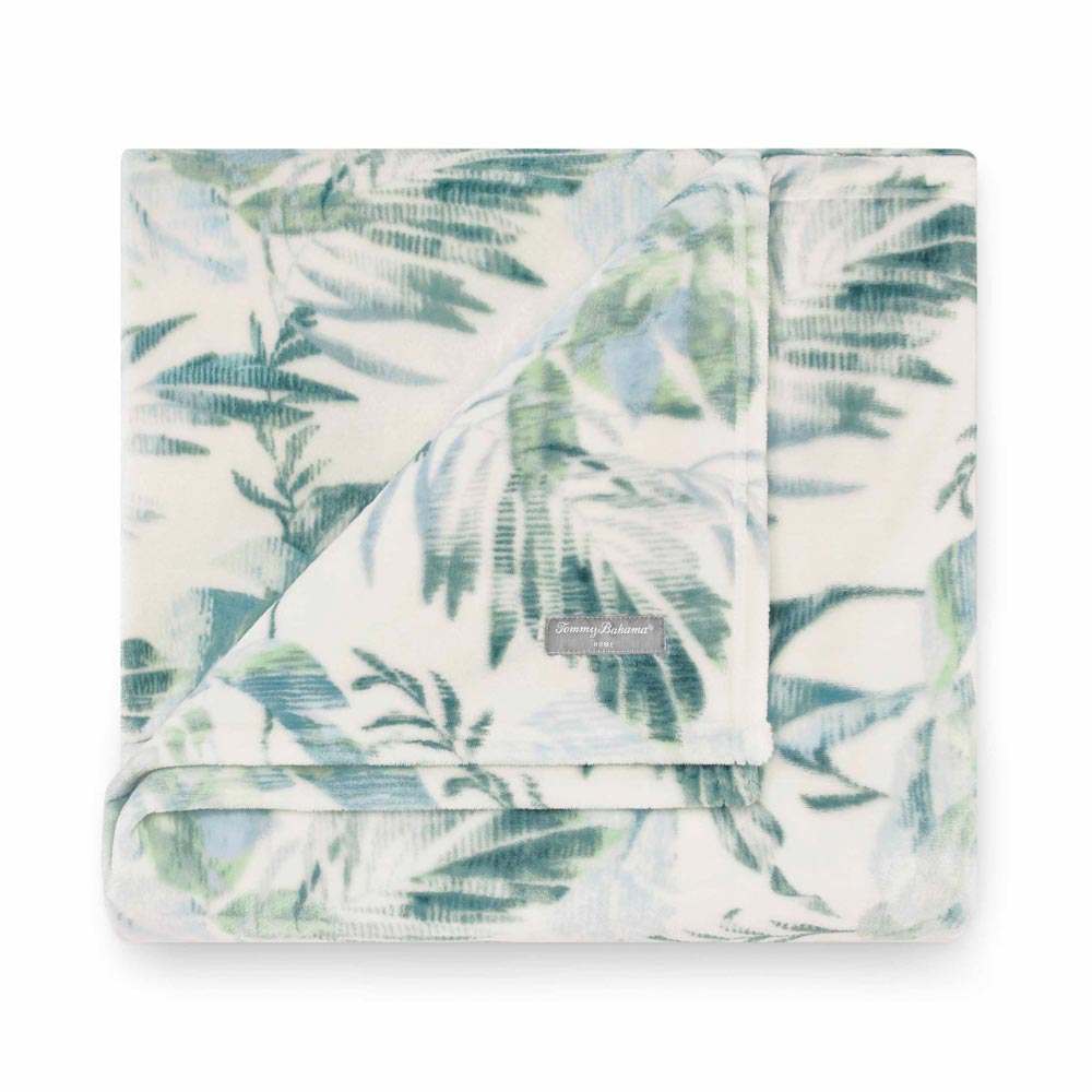 Tommy Bahama Wallpaper Leaves Blanket Green at House