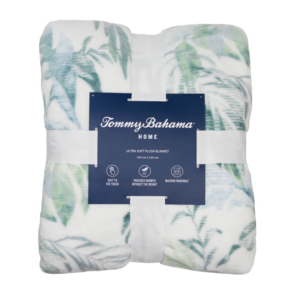 Tommy Bahama Wallpaper Leaves Blanket Green at House