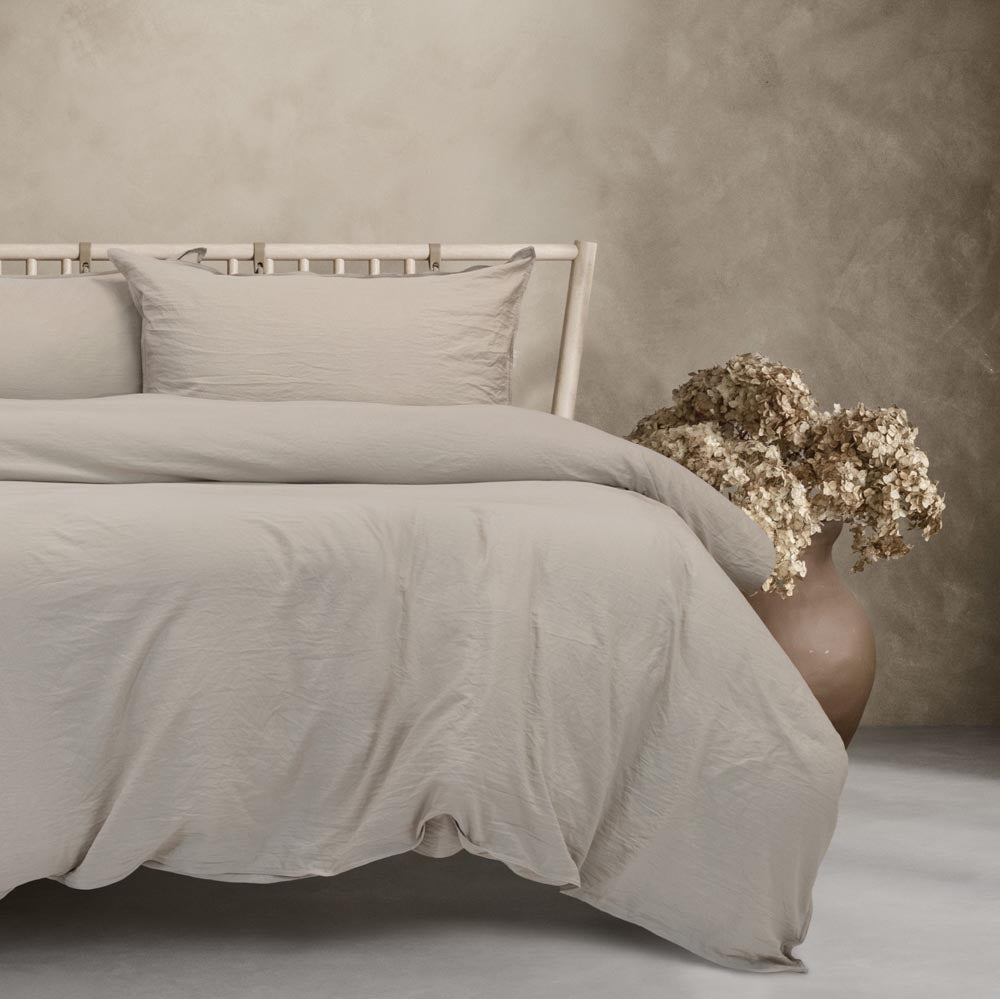 Ardor Boudoir Vintage Washed Quilt Cover Set Grey at House