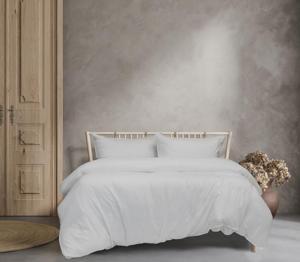 Ardor Boudoir Vintage Washed Quilt Cover Set White at House