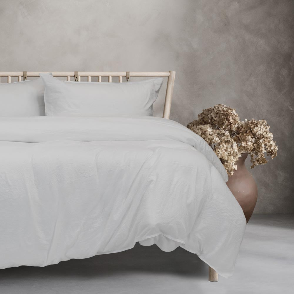 Ardor Boudoir Vintage Washed Quilt Cover Set White at House