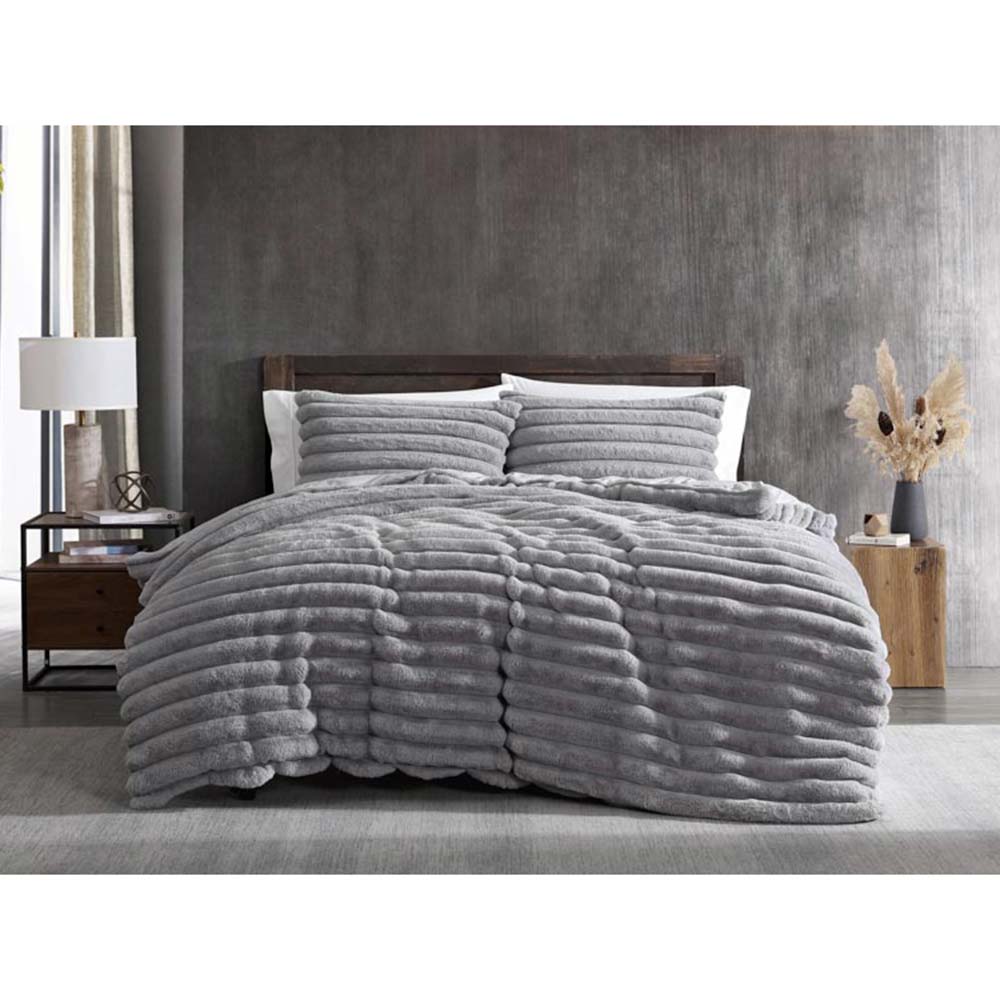 Ardor Boudoir Jax Chunky Faux Fur Quilt Cover Set