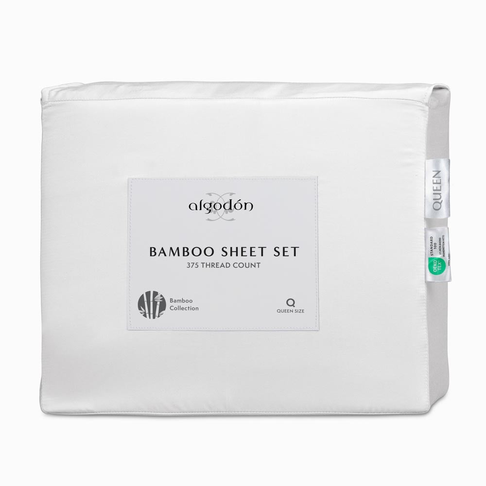 Algodon Bamboo Sheet Set White