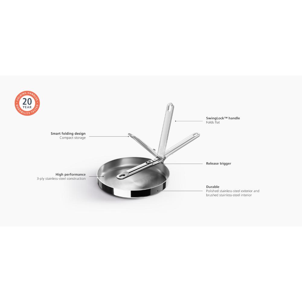 Joseph Joseph Space Steel Stainless Steel Frypan 24cm