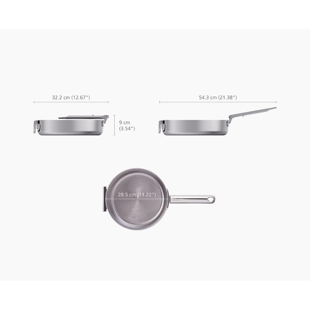 Joseph Joseph Space Steel Stainless Steel Saute Pan with Lid 28cm