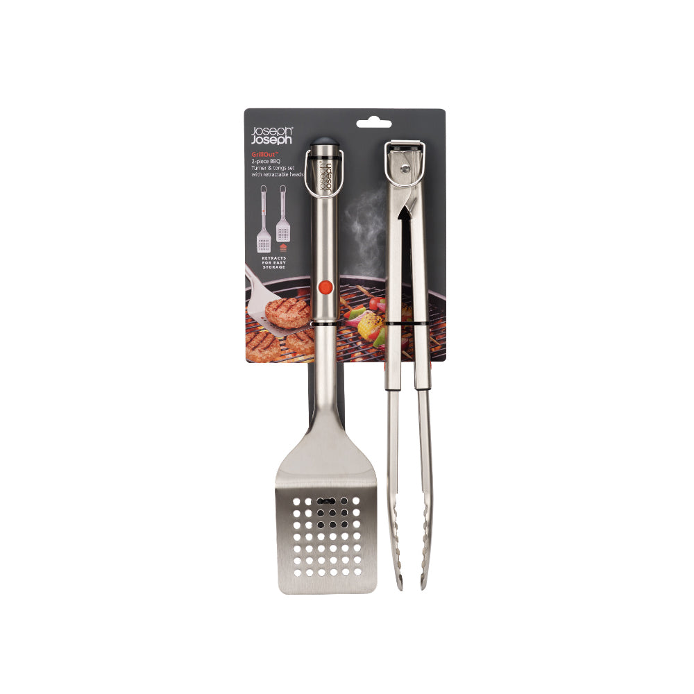 Joseph Joseph Grillout 2-Piece BBQ Turner & Tongs Set With Retractable Heads at House