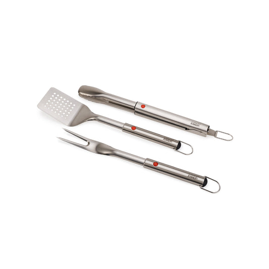 Joseph Joseph Grillout 3-Piece BBQ Turner, Tongs & Fork Set With Retractable Heads at House