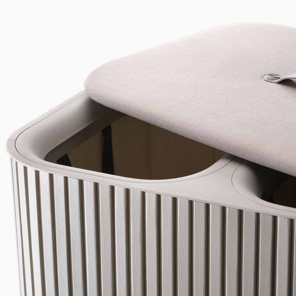 Joseph Joseph Tota Twin Luxe 90L Easy-Empty Bamboo Laundry Basket at House