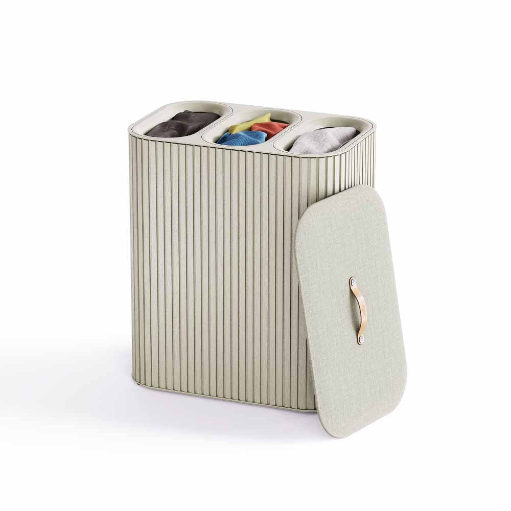 Joseph Joseph Tota Trio Luxe 90L Easy-Empty Bamboo Laundry Basket at House