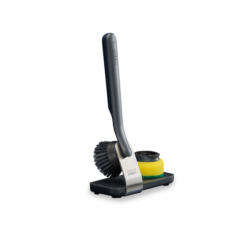 Joseph Joseph Sinktech Dish Brush And Sponge Set With Large Stainless Steel Storage Stand at House