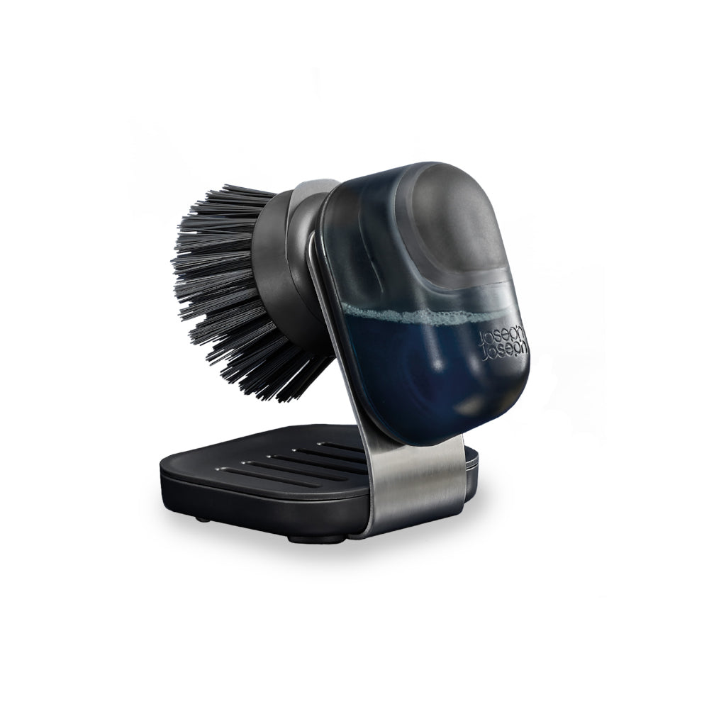 Joseph Joseph Sinktech Soap-Dispensing Palm Brush With Stainless Steel Storage Stand at House