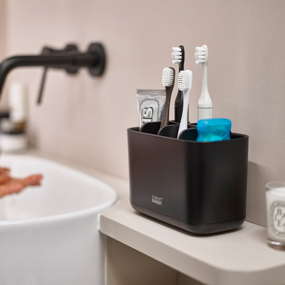 Joseph Joseph EasyStore Large Toothbrush Caddy Matt Black
